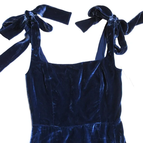 NWT Reformation Westerly in Danube Blue Velvet Maxi Tank Dress 0 $398 - Image 5