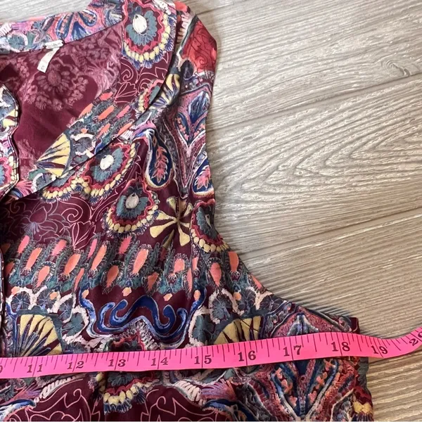 Free people‎ come see about me longline vest duster paisley print sz M - Image 10