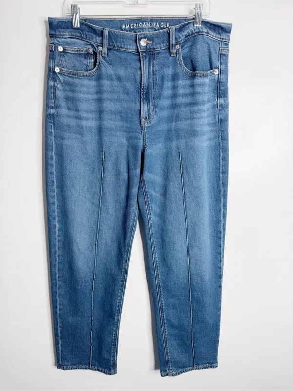 American Eagle Stretch‎ Suoer High Rise Ankle Straight 5928 Size 12R Streetwear - Image 2