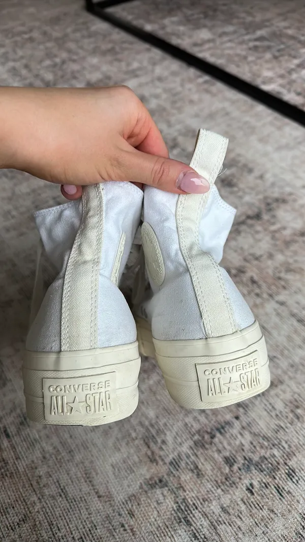 Converse Custom Cream And White High Top - Image 6