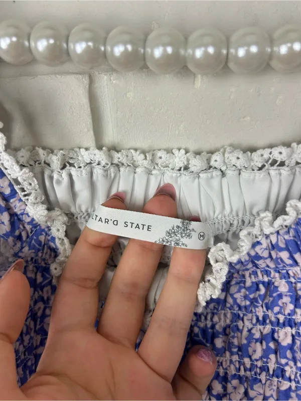 Altar’d State Floral Print Smocked Top Size M - Image 7