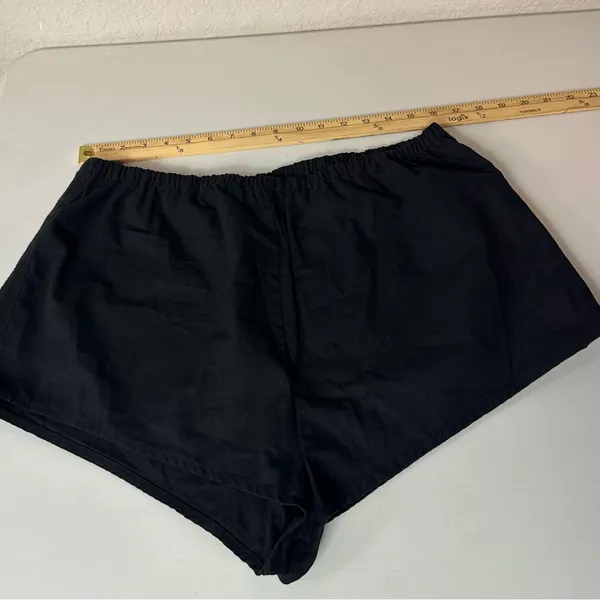 Anthropologie Micro Mini Classic Black Linen Blend Shortie Shorts Size L NWT - Image 6
