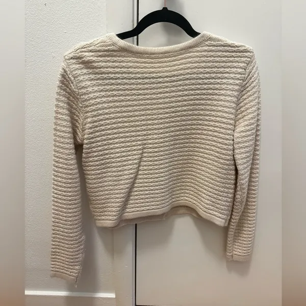 Elegant Cream Button-Up Women's Sweater - Image 4