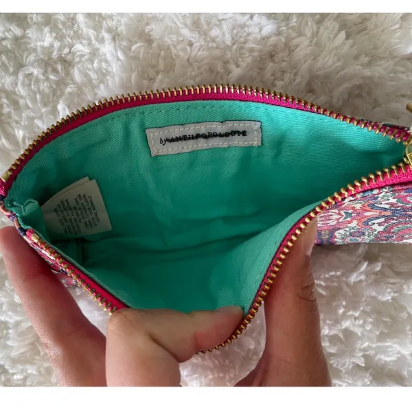 Anthropologie Paisley Print Pouch Purse NEW Cosmetic Bag Pencil Case Pinks Blues - Image 5