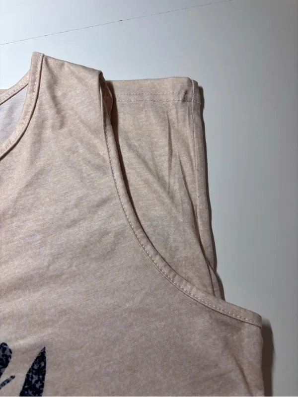 Women’s Cream Graphic Henley Tank Shirt - 'Not My First Rodeo' - Image 9