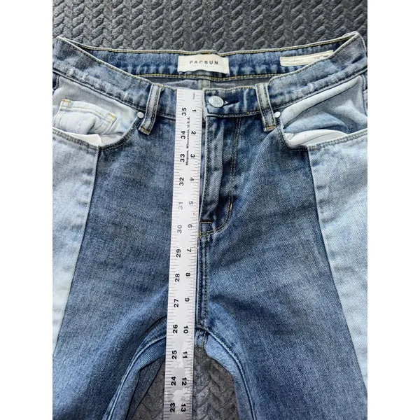 Pac‎ Sun Women's Vintage Icon Denim Blue High Rise Straight Raw Hem Size 25 - Image 9