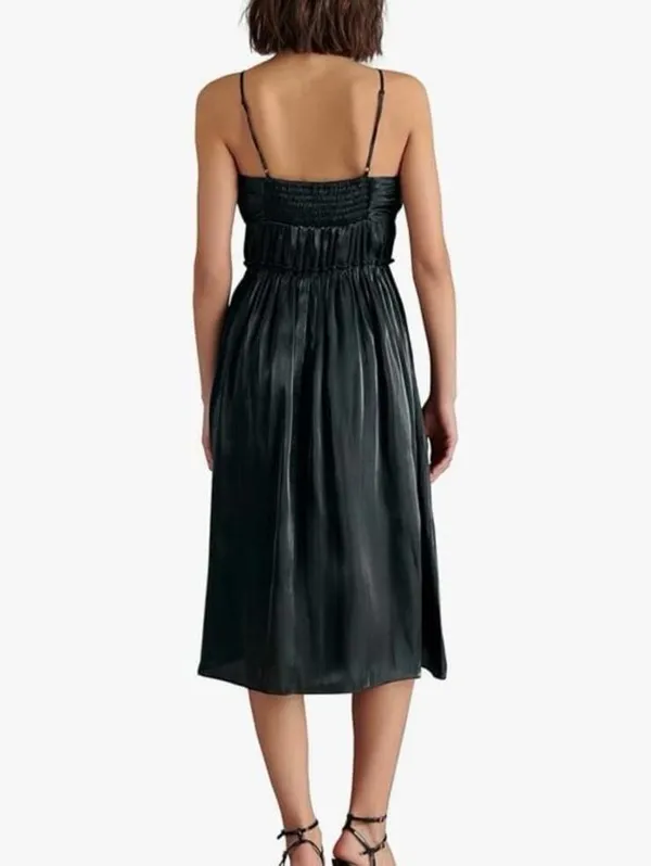 Steve Madden Women's Saphire Dress Size Medium, Black Satin Material - Image 4
