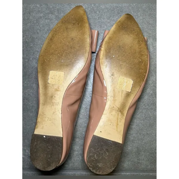 J. Crew Patent Faux Leather Pointed Toe Ballet Bow Flats Women’s Shoe Size 7.5 - Image 8