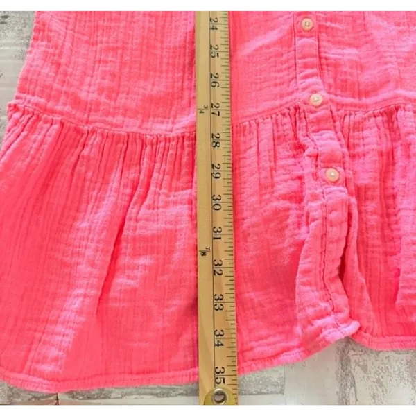 Vineyard Vines Seastitch Double Gauze Tiered Cotton Mini Shirt Dress XS No Belt - Image 7