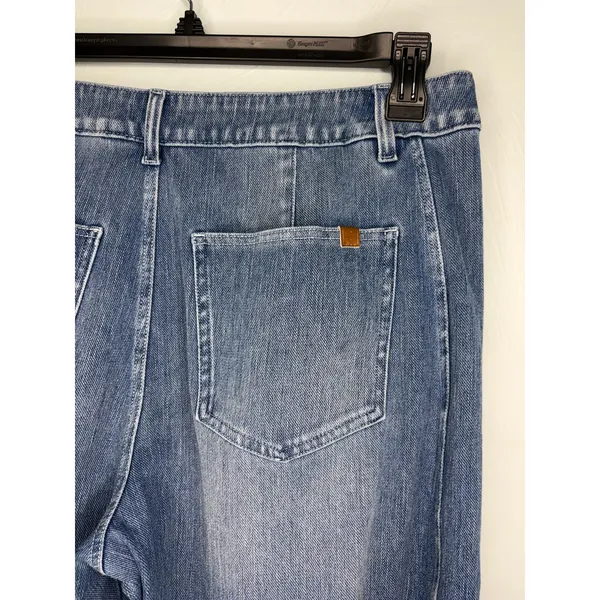 Halara Flex Barrell Jeans Women's Size Large Regular Side Stripe Stretch Denim - Image 4