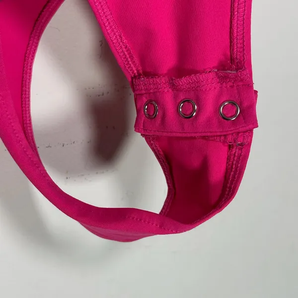 REORIA Women Hot Pink High Neck Racerback Sleeveless Thong Bodysuit XL‎ 8638 - Image 4