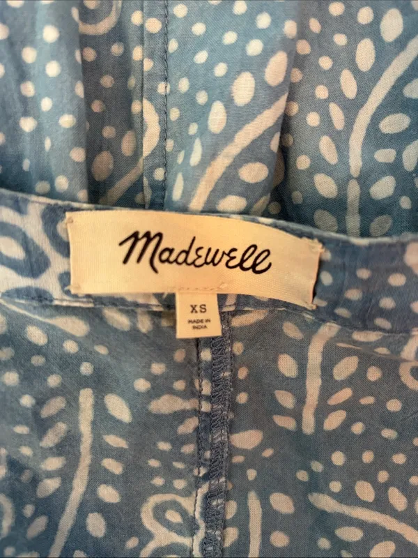 Madewell Light Blue Floral-Print Button-Front Long Sleeve Dress - Image 2