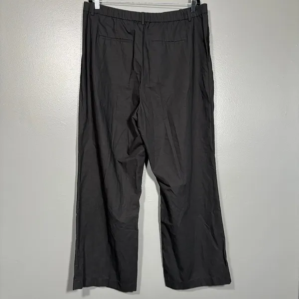 Uniqlo Women's Black Pleated Wide Leg Pants - Size XXL - Linen Blend Relaxed Fit - Image 6