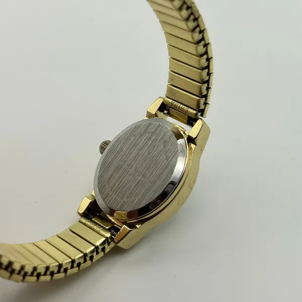 Gold-tone Oval Case Stainless Steel Stretch Band Women’s Watch Working - Image 6
