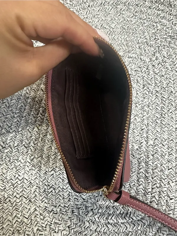 Coach Pebbled‎ Leather Wristlet - Mauve Pink - Image 4