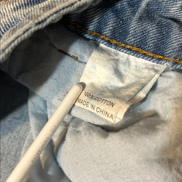 DISSH Light Blue Frayed Jean Shorts Size 12 - Image 4
