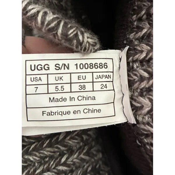 UGG Mahalya Boot Gray Knit Sweater Lace-Up Knee-High Boots Womens Sz 7 - Image 6