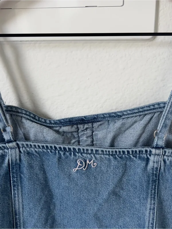 Anthropologie Damson Madder Lana Drop-Waist Mini Dress in Blue Denim - Image 8