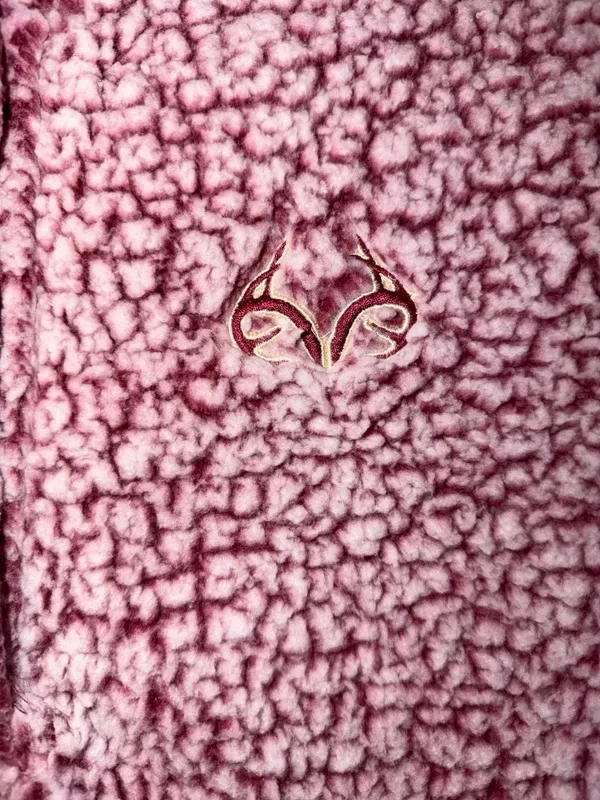 Realtree by Colosseum Pink Sherpa Snap-Up Pullover Fleece Jacket Size L - Image 4