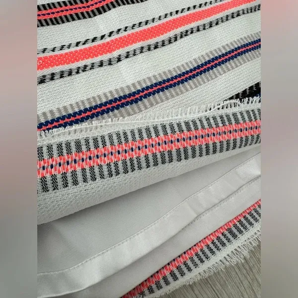 Milly Multi Color Striped White Mini Skirt Cotton Blend Preppy Luxe Size 2 - Image 5