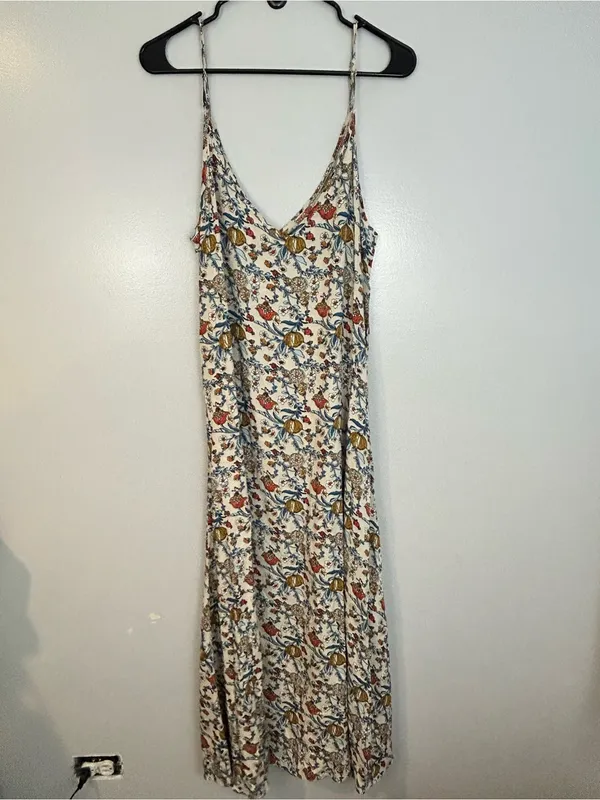 NWT Natural Life White Multicolor Floral Amy Sleevless Slip Maxi Dress Large - Image 7