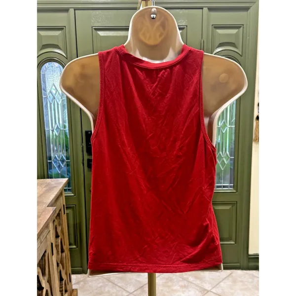 Red sleeveless high neck tank top size XS - Image 2