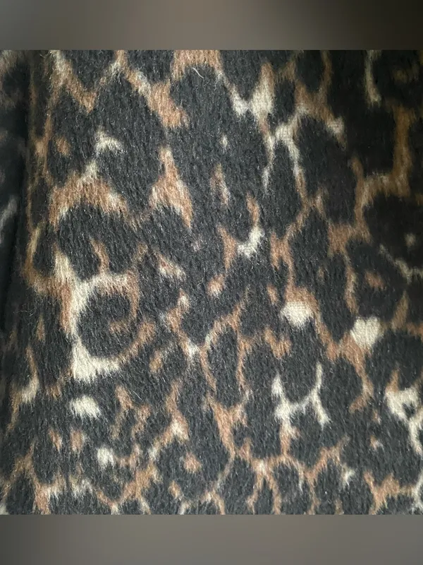Dip wool blend dress coat leopard animal print fall winter midi length over coat - Image 4