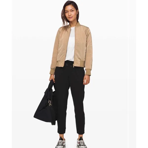 Lululemon Non-Stop Bomber Jacket Tan Khaki Size 6 - Image 10