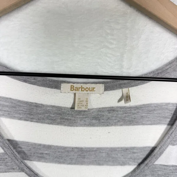 Barbour Gray White Tank Lightweight Women's US size 8 - Image 3