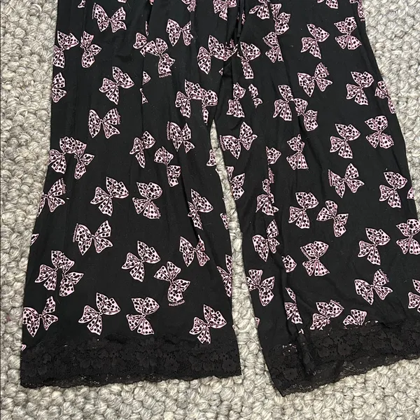 Victoria's Secret Heavenly by Black Pink Butterfly Two Piece Pajama Sleep Set - Image 4