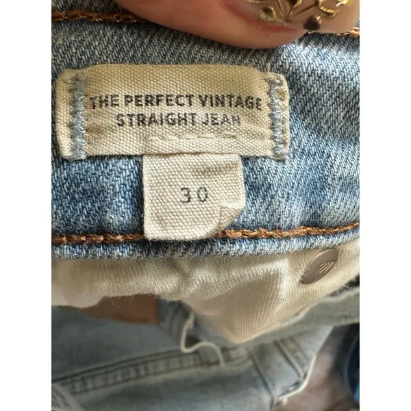 Madewell Light Wash The Perfect Vintage Straight Stretch Denim Jeans 30 - Image 5