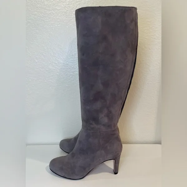Boden Knee High Gray Suede‎ Boots Size 5.5 (36) - Image 2