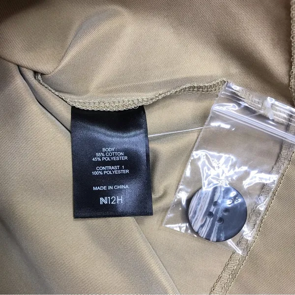 N12H Trench Jacket Sz XS Tan Button Up Sleeve Boho City Chick Rare Preppy NWOT - Image 13
