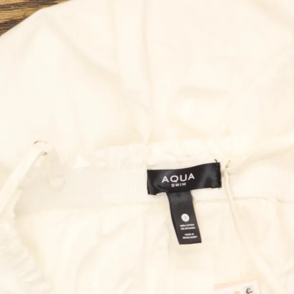 Aqua Womens Cotton Smocked Sleeveless Dress AQ08-01 White S - Image 4