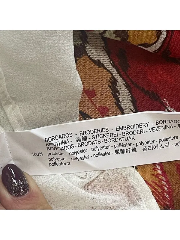 ZARA Chiffon Printed Strappy Embroidered Dress Open Back Sequins multicolor XS - Image 14