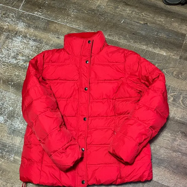 Lands' End Women’s Bold‎ Red Snap/ Zip Winter Coat Size XL - Image 2