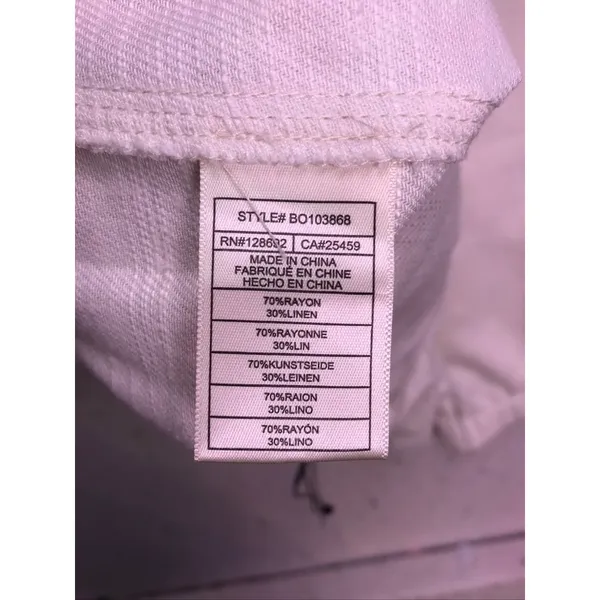 Steve Madden Jogger Pants Womens Medium White Linen Blend Elastic Hem New - Image 3