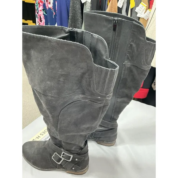 Womans Torid Otk Distressed Boots Size 9 W Black Side Zip Round Toe - Image 2