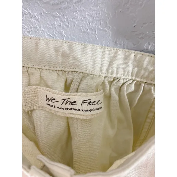 Free People We The Free Palm Desert Cream Ivory Button Crop Top - Image 7