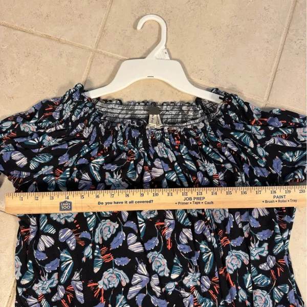 We the Free People Lexington Off Shoulder Stretchy Knit Floral Top Small‎ - Image 12