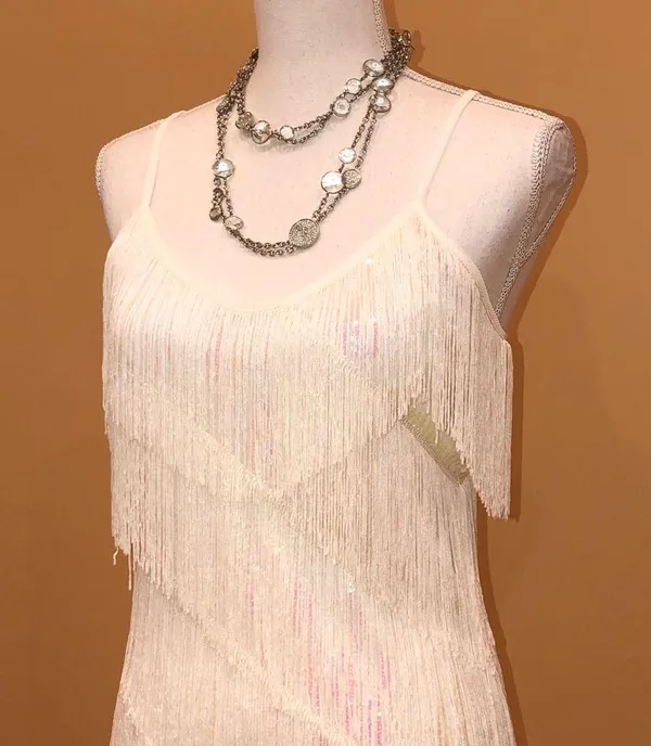 🆕 1920s Sequin and Fringe Flapper Party Mini Dress - Image 7