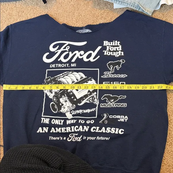Ford Navy Graphic Sweatshirt Size Large - Image 4