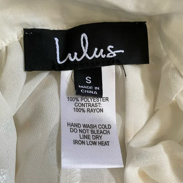 Lulus White Gold Polka Dot Cover Up Maxi Skirt Size S NWT - Image 7