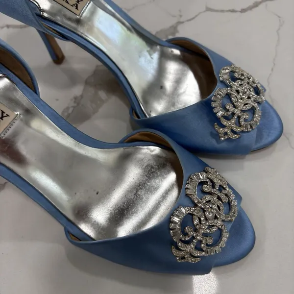 Badgley Mischka Heels Womens Size 8.5 Light Blue Salsa Vansat Formal Wear - Image 3