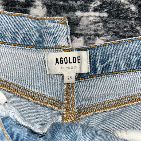 Agolde Light Blue Straight Leg Jeans - Image 4