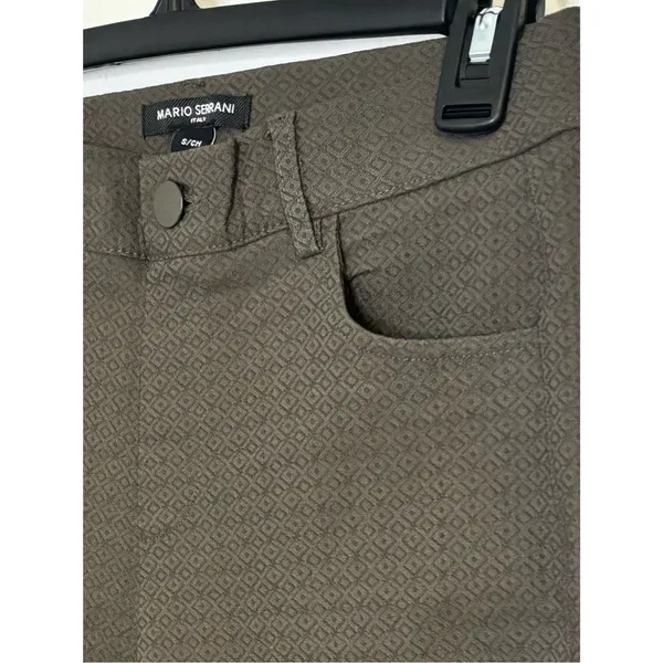 Mario Serrani Olive Textured Skinny Pants Size Small - Image 3