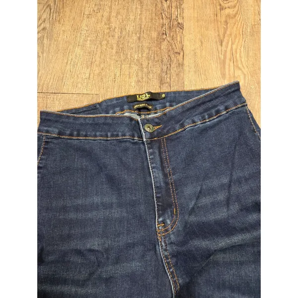 Lucky + Blessed Extreme Flare Dark Wash Jeans L18074-DW Stretch Size 8 - Image 3
