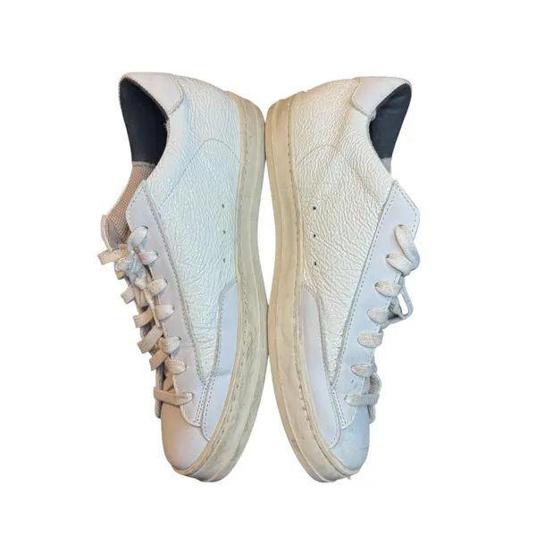 P448 Shoes Womens Size 7.5 White Leather Low Top Casual Sneakers Made In Italy - Image 6