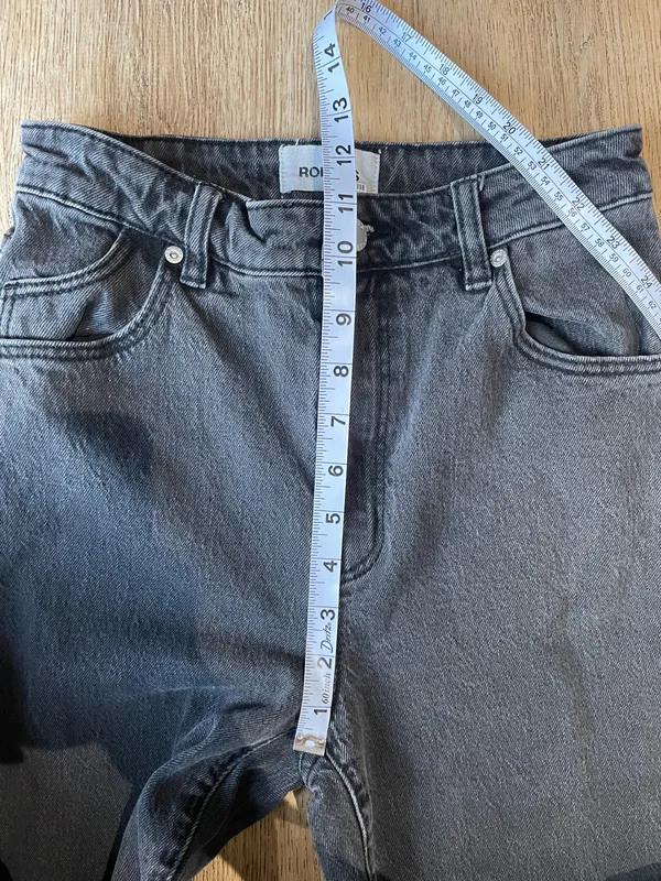 Rolla’s Original High Rise Straight Jeans Washed Black Denim Size 27 Aussie 9 - Image 5
