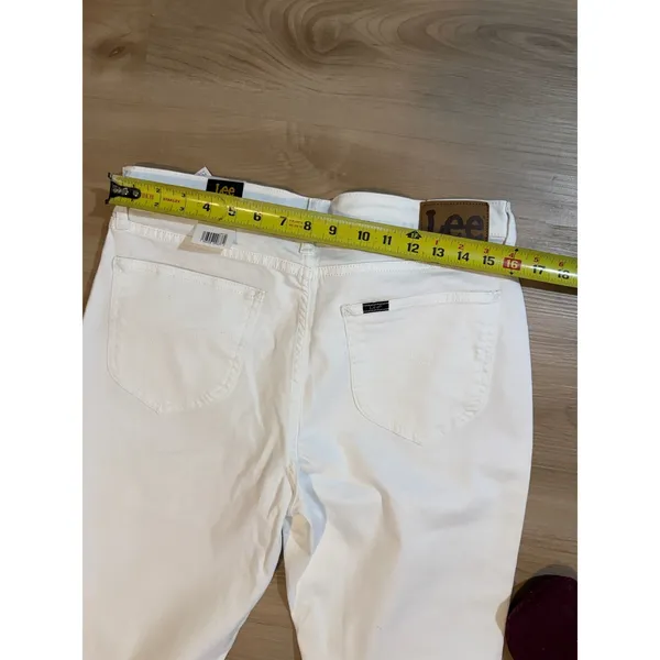 Lee Legendary Style Flare Jeans White 14 M Women Mid Rise Stretch Denim NEW - Image 5